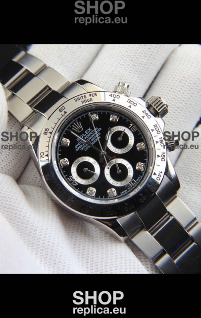 Rolex Daytona Japanese Movement Replica Watch in Black Dial 