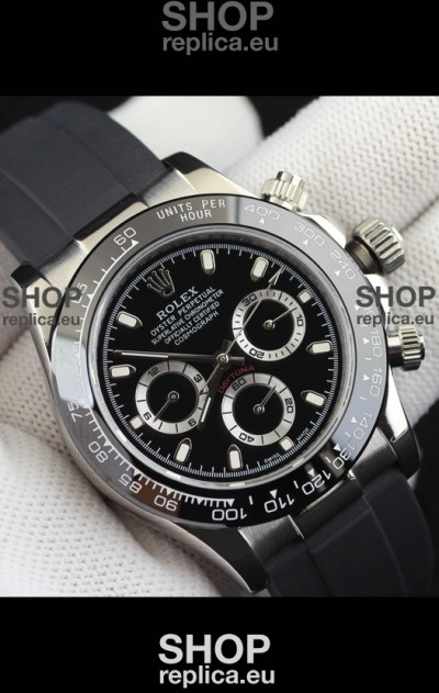 Rolex Daytona Japanese Movement Steel Casing Replica Watch in Black Dial