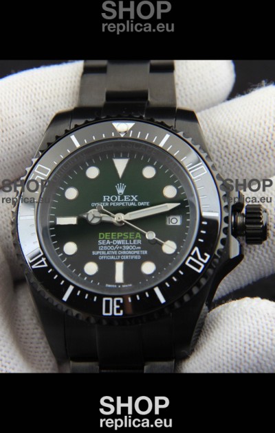 Rolex Sea Dweller Japanese Movement Replica Watch Green Dial 44MM
