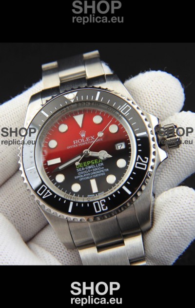 Rolex Sea Dweller Japanese Movement Replica Watch Red Dial 44MM