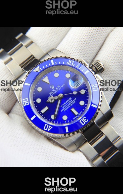 Rolex Submariner Japanese Replica Watch 904L Steel - Ceramic Bezel in Blue