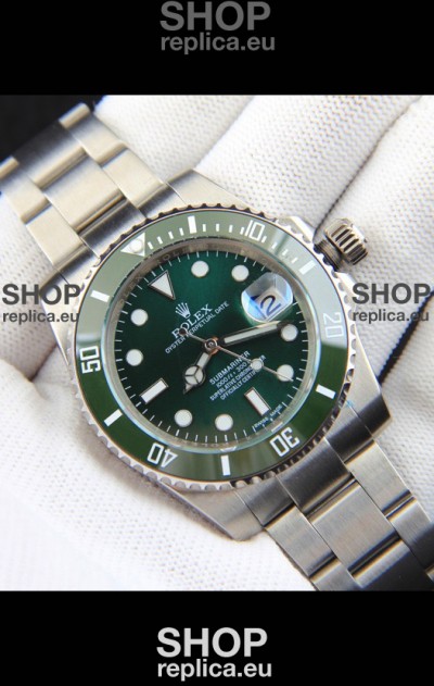 Rolex Submariner Japanese Replica Watch 904L Steel - Ceramic Bezel in Green