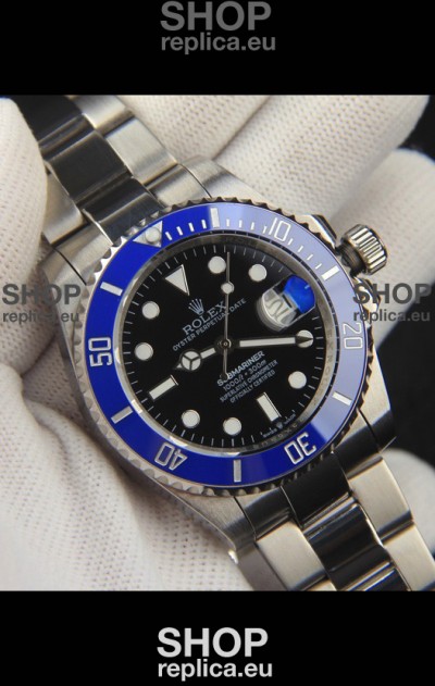 Rolex Submariner Japanese Replica Watch 904L Steel Black Dial Blue Ceramic Bezel 