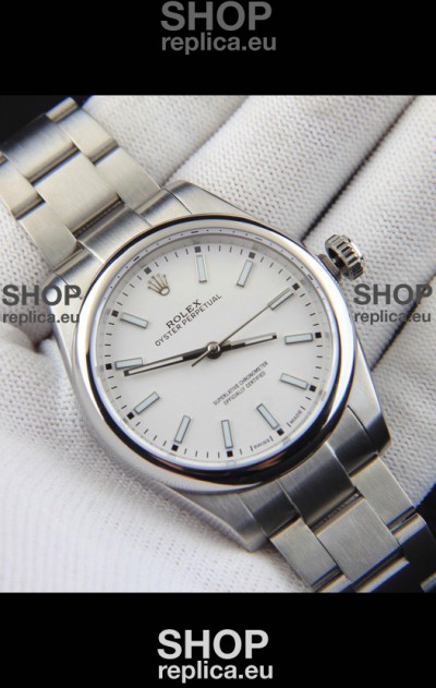 Rolex Oyster Perpetual Japanese Movement Replica Watch 39MM - White Dial