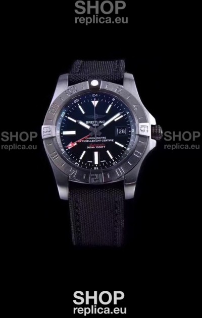 Breitling Avenger II BlackSteel GMT Swiss Replica Watch 1:1 Ultimate Swiss Replica Watch