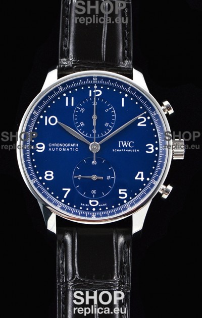 IWC Portuguese Chronograph Blue Dial 1:1 Mirror Swiss Watch 