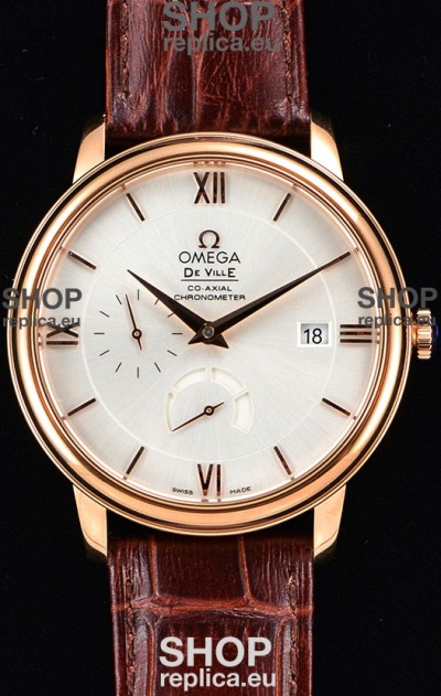 Omega Co-Axial Prestige Power Reserve Swiss Pink Gold Watch 