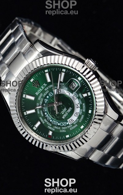 Rolex SkyDweller Swiss Watch in Steel Case - DIW Edition Green Dial 