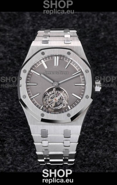 Audemars Piguet Royal Oak Tourbillon 41mm Blue Dial in 904L Casing - Sandblasted Smoked Grey Dial