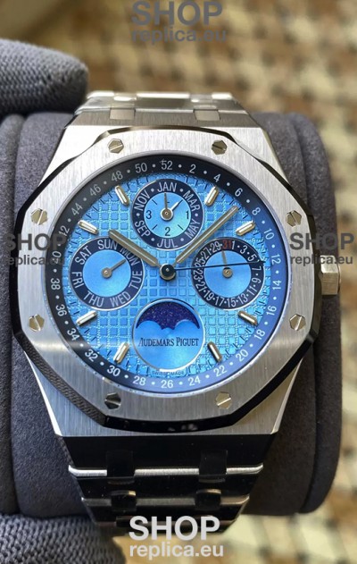 Audemars Piguet Royal Oak Perpetual Calendar Swiss Replica 904L Steel in Blue Dial