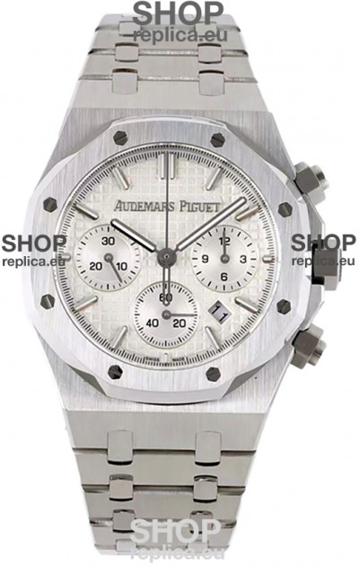 Audemars Piguet Royal Oak Chronograph 1:1 Mirror Replica - 904L Steel in White Dial 41MM