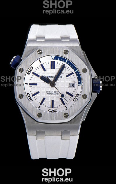 Audemars Piguet Royal Oak Diver Swiss Replica Watch White Dial 1:1 Quality 3120 Movement 904L Steel 