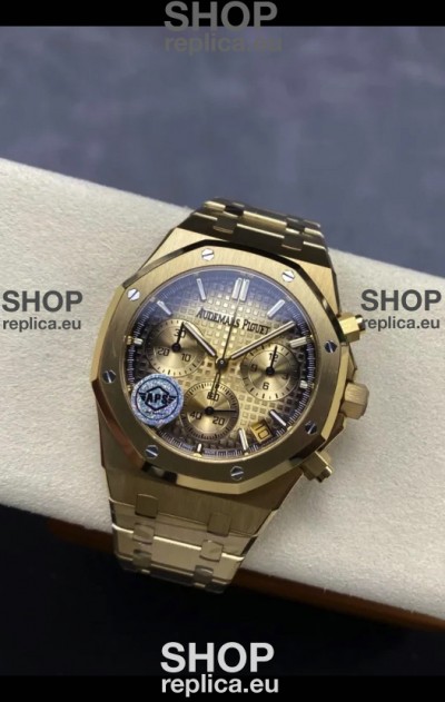 Audemars Piguet Royal Oak Super Clone - Rose Gold Casing Gold Dial in 41MM