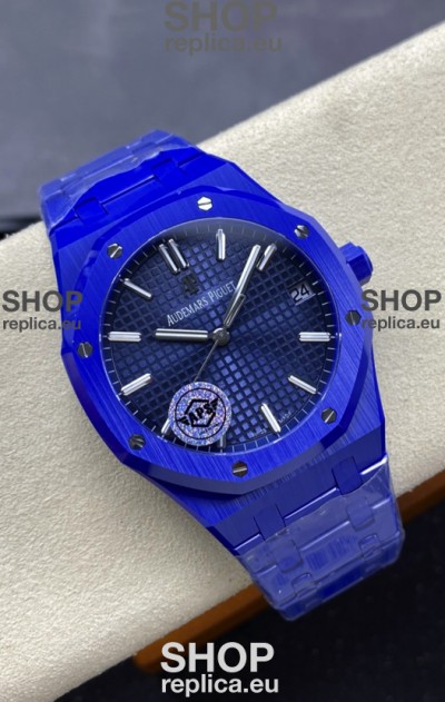 Audemars Piguet Royal Oak 15500 Blue Ceramic Casing Super Clone Replica Watch Blue Dial