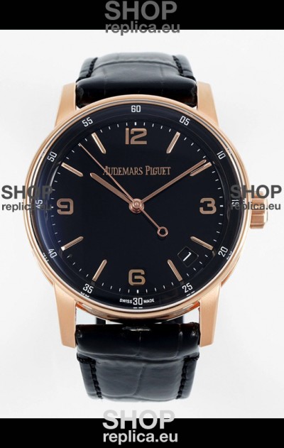 Audemars Piguet CODE 11.59 15210R Swiss Replica Watch in Rose Gold Black Dial 41MM