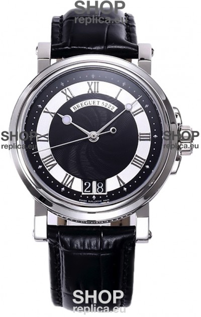 Breguet Marine Automatic Big Date 5817 Stainless Steel Watch with in Black Dial 