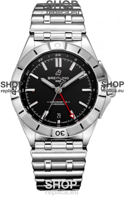Breitling Chronomat Automatic GMT 40 Black Dial 1:1 Mirror Swiss Replica Watch 
