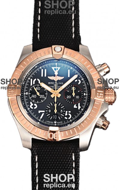 Breitling Avenger Chronograph 45 Two Tone Black Dial 1:1 Mirror Swiss Replica Watch 