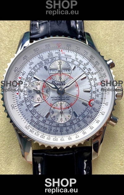 Breitling Montbrilliant Superclone Replica Watch in White Dial - 904L Steel Case