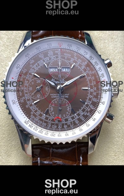 Breitling Montbrilliant Superclone Replica Watch in Brown Dial - 904L Steel Case
