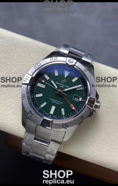 Breitling Avenger GMT Automatic 44 Swiss 1:1 Super Clone Replica Watch - Green Dial 