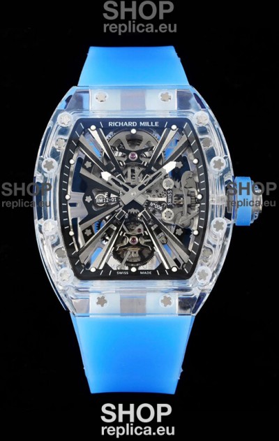 Richard Mille RM12-01 Sapphire Casing with Genuine Tourbillon Movement 1:1 Ultimate Replica