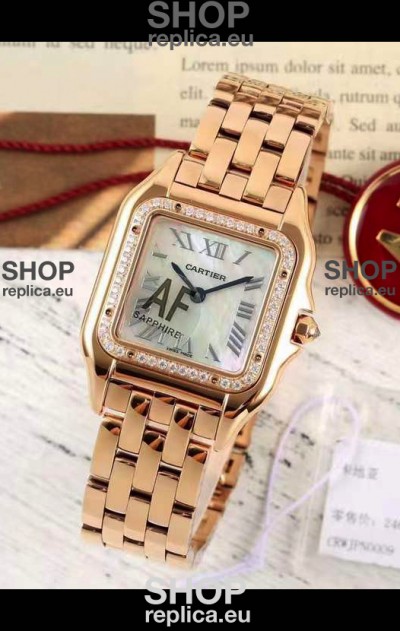 PANTHERE de Cartier Edition 27mm Pearl Dial 1:1 Mirror Swiss Watch Rose Gold Casing
