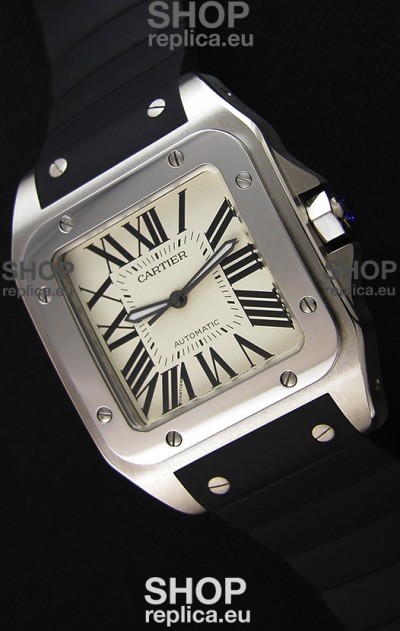 Cartier Santos De Cartier 1:1 Mirror Replica Watch 39MM Rubber Strap