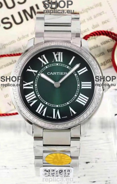 Cartier Ronde Must 36MM Swiss Quartz Green Dial 1:1 Mirror Swiss Replica Watch 