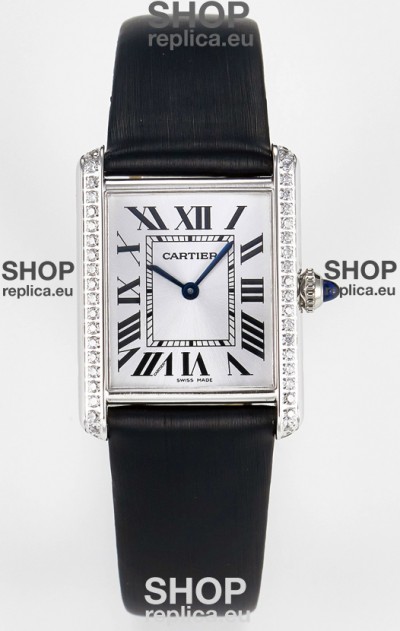 Tank Must Cartier Super Clone Edition 33.7MM Watch in Steel Casing White Dial 