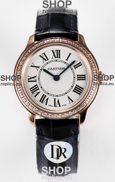 Ronde Louis Cartier Super Clone 29MM Rose Gold Watch in Swiss Quartz Movement
