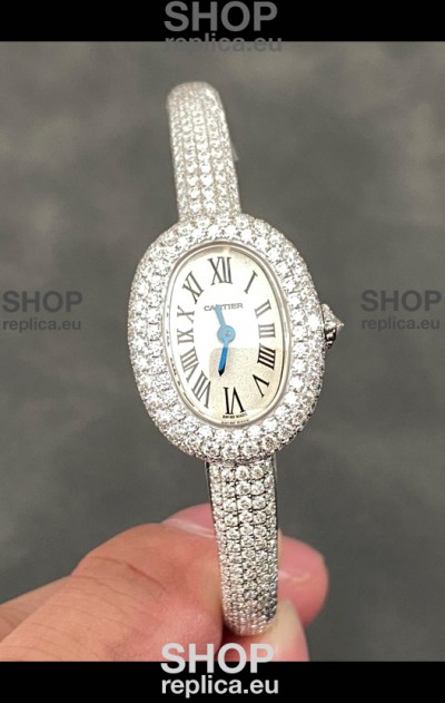 Baignoire De Cartier Diamonds Paved Super Clone Quartz Replica Watch
