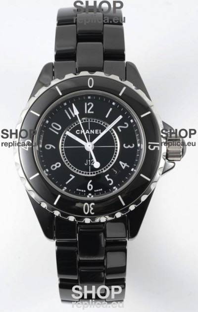 Chanel J12 Ladies Black Ceramic Casing Watch 1:1 Mirror Replica Watch 
