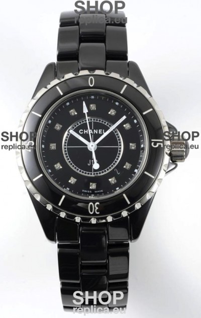 Chanel J12 Ladies Black Ceramic Casing Watch 1:1 Mirror Replica Watch 