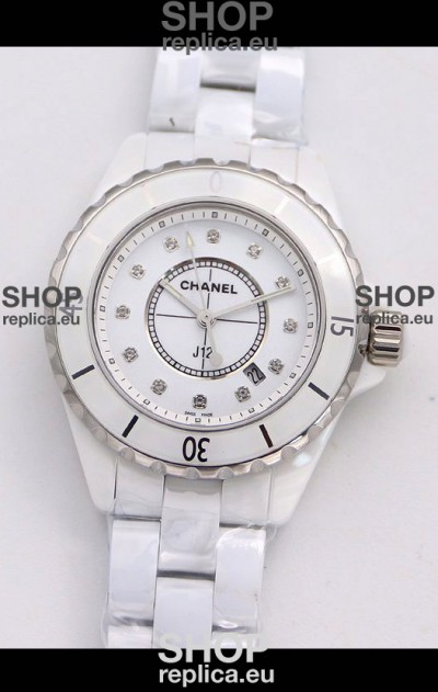 Chanel J12 Ladies White Ceramic Casing Watch 1:1 Mirror Replica Watch 