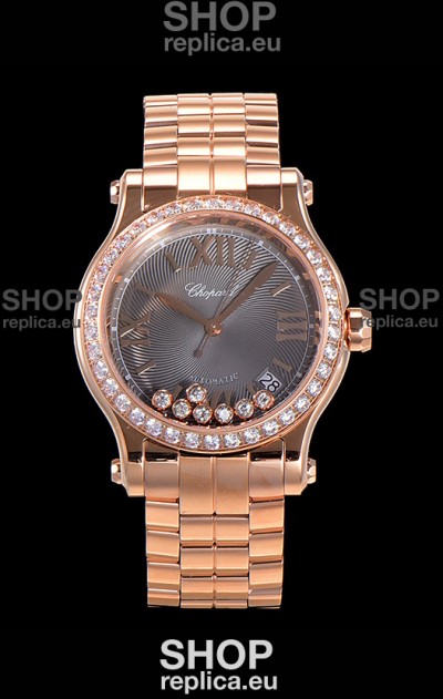 Chopard Happy Sport 1:1 Mirror Swiss Automatic Replica Watch 36MM in Rose Gold Casing