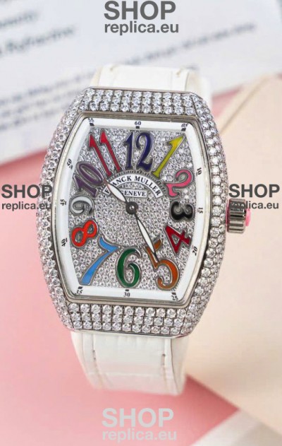 Franck Muller V32 Swiss Quartz Mossanite 1:1 Replica Watch 36MM