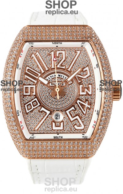 Franck Muller Vanguard V45 Edition in Rose Gold Plating - White Numerals 