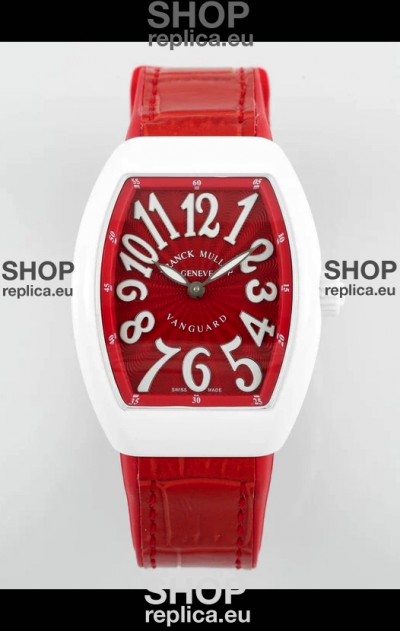 Franck Muller Vanguard Yachting V32 Ceramic Casing Red Dial/Strap Swiss Replica Watch 