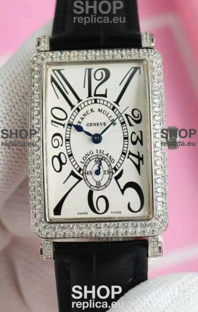 Franck Muller Long Island Ladies Replica Watch in Swiss Quartz Movement Leather Strap
