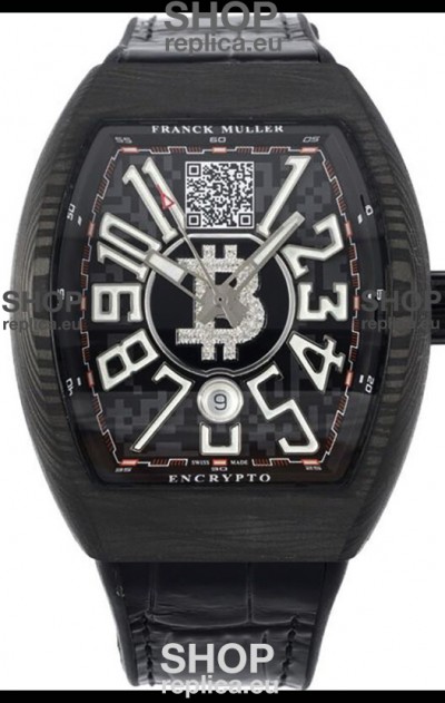 Franck Muller Vanguard Encrypto BTC V45 Carbon Casing Swiss Replica Watch