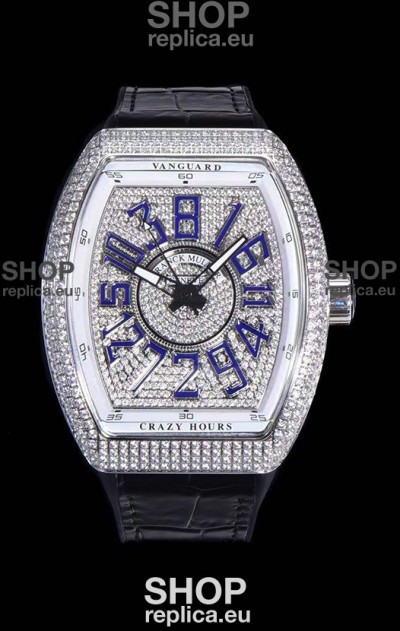 Franck Muller Vanguard Crazy Hours Edition Swiss Replica Watch - Blue Numerals