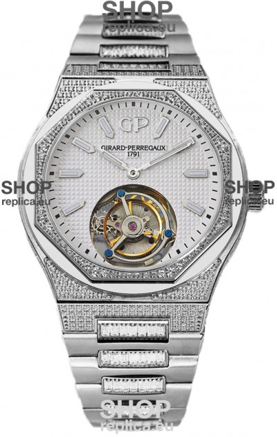 Girard Perregaux Laureato Tourbillon 1:1 White Dial Mirror Swiss Replica Watch