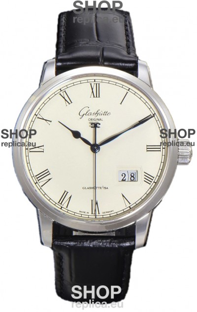 Glashütte Senator Excellence Panorama Date Stainless Steel 1:1 Mirror Replica Watch 