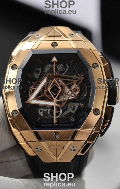 Hublot Spirit of Bang Sang Bleu Edition Rose Gold Swiss Replica Watch 