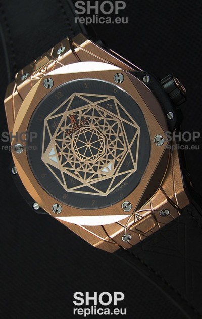 Hublot Big Bang Sang Bleu 45MM Rose Gold Swiss Replica Watch 