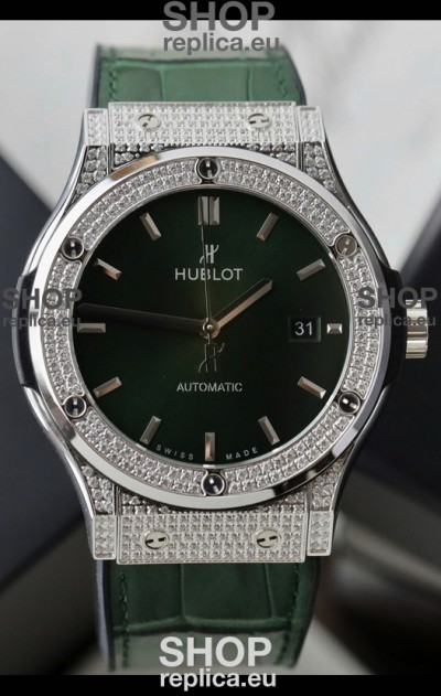 Hublot Classic Fusion Automatic Steel Green Dial 42MM Superclone Replica Watch