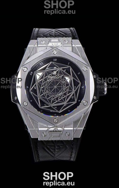 Hublot Big Bang One Click Sang Bleu 1:1 Mirror Replica in Stainless Steel Casing 45MM - Black Dial