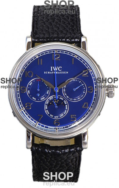 IWC Portofino Perpetual Calendar IW3446 Blue Dial Swiss Replica Watch 