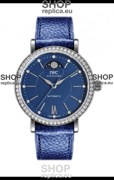 IWC Portofino IW659601 Automatic Moon Phase Steel Casing Watch in Blue Dial 37MM